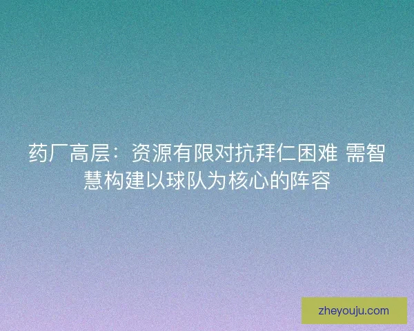 药厂高层：资源有限对抗拜仁困难 需智慧构建以球队为核心的阵容