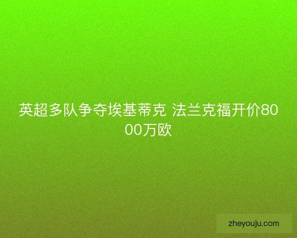 英超多队争夺埃基蒂克 法兰克福开价8000万欧