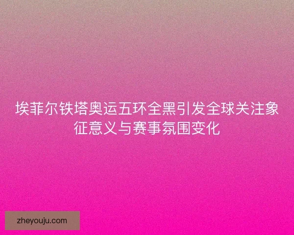 埃菲尔铁塔奥运五环全黑引发全球关注象征意义与赛事氛围变化