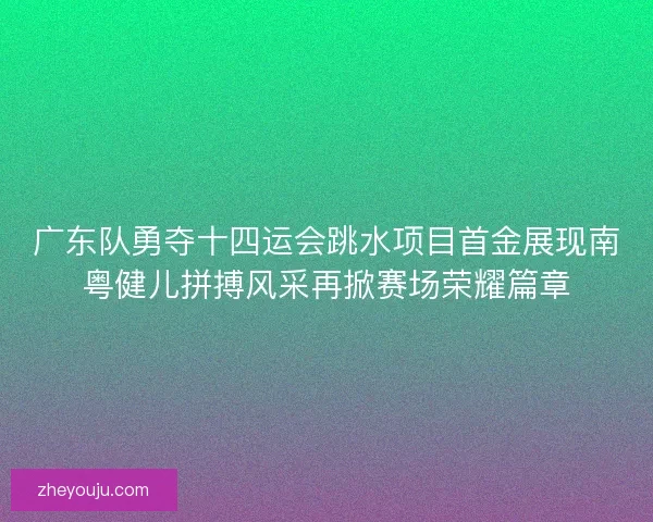 广东队勇夺十四运会跳水项目首金展现南粤健儿拼搏风采再掀赛场荣耀篇章