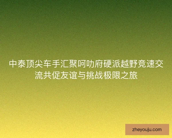中泰顶尖车手汇聚呵叻府硬派越野竞速交流共促友谊与挑战极限之旅